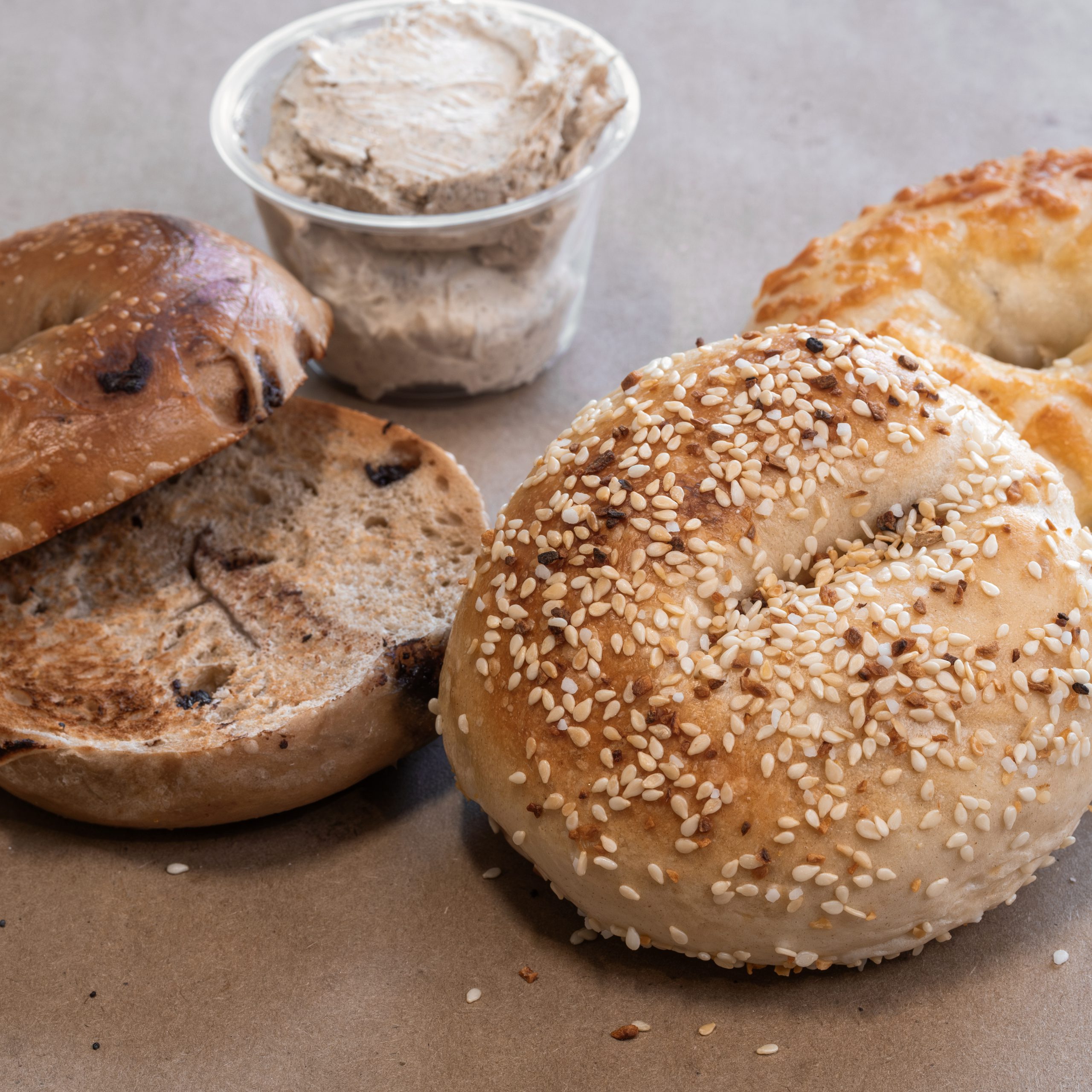 Fresh Bagels with Cream Cheese